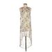 Koton Casual Dress - High/Low Crew Neck Sleeveless: Ivory Floral Dresses - Women's Size 36