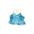 Lands' End Swimsuit Top Blue Print Scoop Neck Swimwear - Women's Size 16