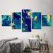 Everly Quinn Liquid Marble On Canvas 5 Pieces Set Canvas in Blue/Green | 30 H x 68 W x 1.25 D in | Wayfair 434F0F1ADBDC420299C9A48455873398