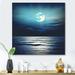 Highland Dunes Super Moon over the Sea III - Unframed Print on Metal in Blue | 29 H x 29 W x 1 D in | Wayfair 7307E15C58D246C49D3501A3B555607A