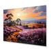 Ophelia & Co. Countryside Lavender Landscape Patchwork IV - Unframed Print on Metal in Indigo/Orange/Yellow | 12 H x 20 W x 1 D in | Wayfair