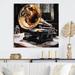Bungalow Rose Gold Black Phonograph Reflections - Unframed Print on Metal Metal | 23 H x 23 W x 1 D in | Wayfair 3BB90DDED69046E4B3CAC6D8BE8E8129