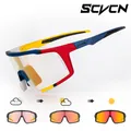 Lunettes de soleil photochromiques rouges pour hommes et femmes lunettes de vélo bleues lunettes