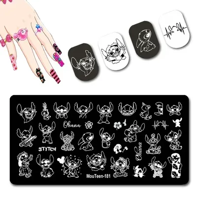 Plaques d'estampage pour nail art dessin animé Disney N64.# 181