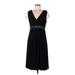 Jessica Howard Casual Dress - A-Line V Neck Sleeveless: Black Print Dresses - Women's Size 8