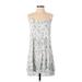 Sanctuary Casual Dress - A-Line V Neck Sleeveless: White Floral Dresses - Women's Size Small