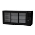 Beverage Air BB72HC-1-F-GS-B Hydrocarbon Series 72" Bar Refrigerator - 3 Sliding Glass Doors, Black, 115v, Food Rated