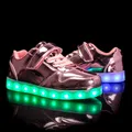 Scarpe da ragazza Sneakers luminose incandescenti nero rosa Led scarpe leggere ragazzi ragazze