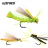 Wifreo 4PCS trota Fly Foam Body Grasshopper Dry Fly Rainbow Trout Bass persico mosche da pesca a