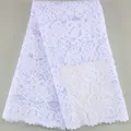 Fashion Pure White French Milk Silk Net Lace Fabric With Sequins 2024 African Tulle Mesh Lace For