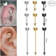 3Pcs Mixed Color Arrow Cartilage Earring Helix Stud Piercing Surgical Steel Straight Industrial