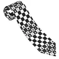 Chess Neckties Men Women Skinny Polyester 8 cm Black and White Chessboard Neck Ties for Mens