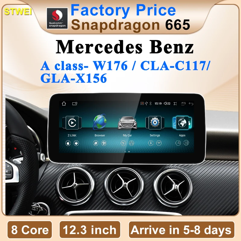 STWEI Fabrik Preis Android12 Multimedia Für Mercedes Benz A Klasse-W176 CLA-C117 GLA-X156 Auto Video Player GPS Bluetooth Image