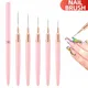 1Pcs French Stripe Nail Art Liner Brush Set Pink Tips Ultra-thin Line Drawing Pen Carved UV Gel