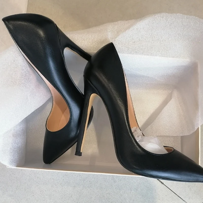 Onlymaker Women Pumps Pointed Toe 10 12CM Pumps Slip-OnThin Heels Patent Leather Party Wedding Office Lady Big Size Heels