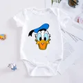 Disney Infant Bodysuits Donald Duck Print Cartoon Newborn Baby Romper Summer Jumpsuit Outfits Onesie