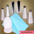 8 PCS/Set Silicone Kitchen Accessories Icing Piping Cream Pastry Bag + 6 Stainless Steel Nozzle Set