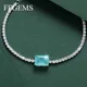 FFGEMS Paraiba Tourmaline Emerald Gemstone Diamonds Bangle Charm Tennis Bracelets silver gold color