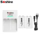 Soshine 2PC 9V 6F22 680mAh Rechargeable Battery and 2 Slots Smart EU Battery Charger LiFePO4 Li-ion