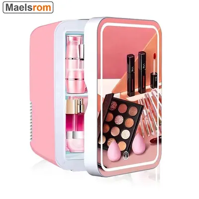 Cosmetic Mini Fridge for Skin Care/Makeup 8LPortable Beauty Fridges DIY Shelves for Bedroom Dorm