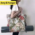 Durable canvas cotton yoga mat bag