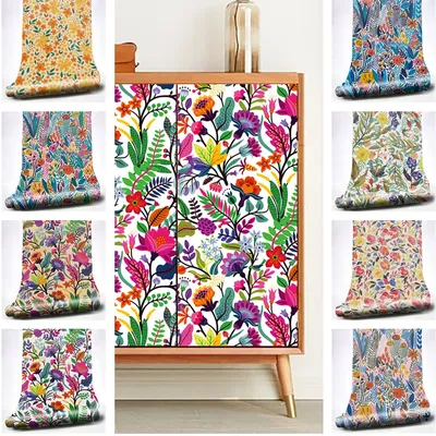 Aquarell wilde Blume Tapete Vintage Blumen Kontakt papier wasserdichte selbst klebende Möbel Aufkleber Wohnkultur Image