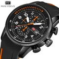 Mini Focus Sport Quarzuhr für Herren Mode wasserdichte Armbanduhr mit Chronograph Silikon armband