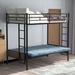 Twin Over Full Metal Bunk Bed w/ Built-in Ladder, Steel Bedframe,Black