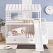 Twin over Twin House Bunk Bed with Slide & Storage Staircase