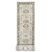 Shahbanu Rugs Cloud Gray Natural Dyes Soft Wool Hand Knotted Karajeh with Geometric Medallion Design XL Runner Rug (2'7"x23'10")