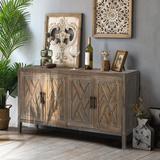 Large 4-Door Storage Cabinet, 59.8"L Accent Cabinets Sideboard Buffet Cabinet Console Table for Living Room Hallway Entryway