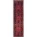 Shahbanu Rugs Amour Red Pure Wool Vintage Northwest Persian Clean Hand Knotted Rustic Look Evenly Worn Runner Rug (2'10"x10'1")