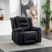 360° Swivel Rocker PU Leather Recliner, Home Theater Seating Manual Recliner