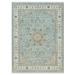 Shahbanu Rugs Light Turquoise Blue Nain with All Over Flower Design 250 KPSI Wool Hand Knotted Square Oriental Rug (9'x12' )