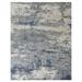 Shahbanu Rugs Denim Blue Natural Dyes Nepali Weave Wool and Silk Hand Knotted Modern Abstract Design Oriental Rug (9'3"x11'8")