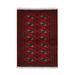 Shahbanu Rugs Crimson Red New Persian Turkoman Bokara with Geometric Medallion Design Pure Wool Hand Knotted Rug (3'2"x4'8")