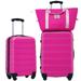 2-Pcs ABS Hardshell Luggage Set Lightweight Spinner Travel Suitcase with TSA Lock 24" Expandable Luggage & 20" Carry on Luggage