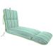 Jordan Manufacturing 74 x 22 Clique Fresco Blue Stripe Rectangular Outdoor Chaise Lounge Cushion with Ties and Hanger Loop