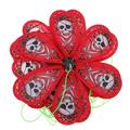 Halloween Skull Pattern Windmill String Cloth Windmill Rope Whirligig Wheels Garden Camping Halloween Party Decoration (Red)