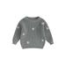 IZhansean Newborn Infant Toddler Baby Girls Knitted Sweater Floral Embroidery Casual Long Sleeve Pullover Knitwear Warm Clothes Misty Gray 2-3 Years