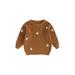 IZhansean Newborn Infant Toddler Baby Girls Knitted Sweater Floral Embroidery Casual Long Sleeve Pullover Knitwear Warm Clothes Chestnut Yellow 2-3 Years