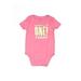 Carter's Short Sleeve Onesie: Pink Print Bottoms - Size 12 Month