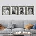 SIGNLEADER & White Industrial Grunge Plant Variety Set Of 4 Floral Botanical Wall Decor Framed Prints Framed On 4 Pieces Print in Black | Wayfair