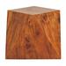 Loon Peak® Gerkman 16.1417" tall Solid Wood Block End Table Wood in Brown | 16.1417 H x 19.685 W x 19.685 D in | Wayfair