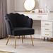 Barrel Chair - Mercer41 26.75" Wide Tufted Barrel Chair Wood/Velvet/Fabric in Black | 30.75 H x 26.75 W x 26.75 D in | Wayfair