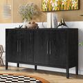 Red Barrel Studio® Archange 60" Wide Sideboard Wood in Black | 34.6 H x 60 W x 15.7 D in | Wayfair 98ED20AA9C28482B89832CDB39B1B404