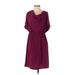 Mossimo Casual Dress Cowl Neck Short sleeves: Burgundy Print Dresses - Women's Size Small