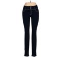 Saza Jeans Jeans - High Rise Skinny Leg Boyfriend: Blue Bottoms - Women's Size 11 - Black Wash