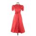 Shoshanna Casual Dress - A-Line Collared Short sleeves: Red Solid Dresses - Women's Size 0