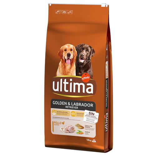 14kg Golden & Labrador Retriever Huhn Ultima Hundefutter trocken - 11 + 3 kg gratis!